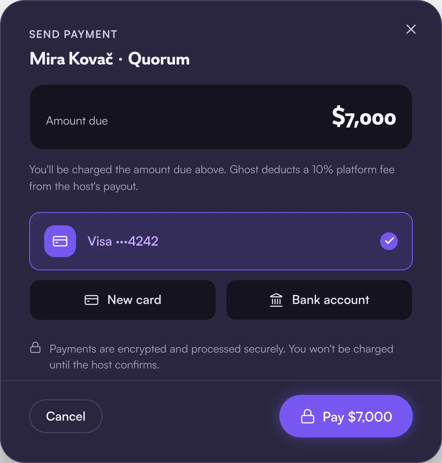 The sponsor pays the agreed amount — nothing added on top.