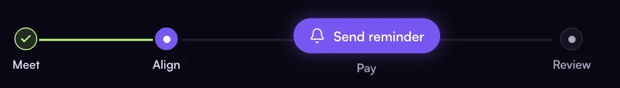 Waiting on the sponsor? Send reminder sits on the deal timeline, and on the thread in your inbox.